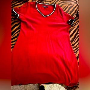 Tommy Hilfiger plus size red cotton dress